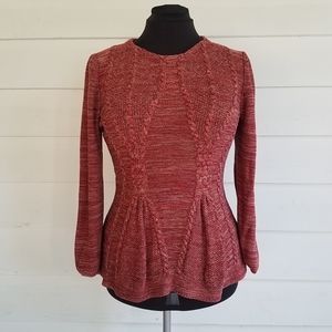 Cupio Cable Knit Peplum Sweater